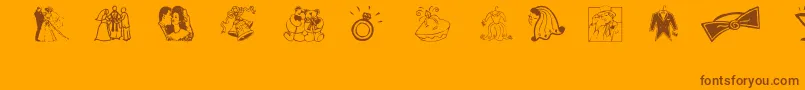 Aez Wedding Dings Font – Brown Fonts on Orange Background