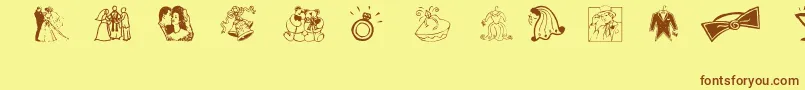 Aez Wedding Dings Font – Brown Fonts on Yellow Background