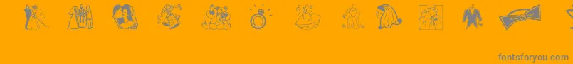 Aez Wedding Dings Font – Gray Fonts on Orange Background