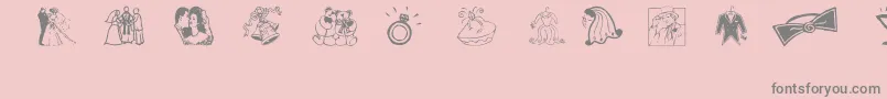 Aez Wedding Dings Font – Gray Fonts on Pink Background
