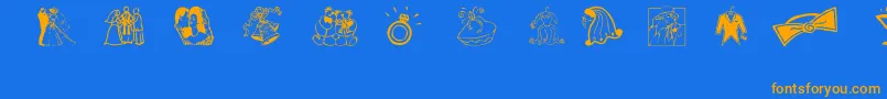 Aez Wedding Dings Font – Orange Fonts on Blue Background