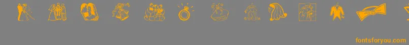 Aez Wedding Dings Font – Orange Fonts on Gray Background