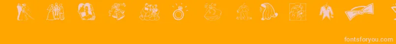 Aez Wedding Dings Font – Pink Fonts on Orange Background