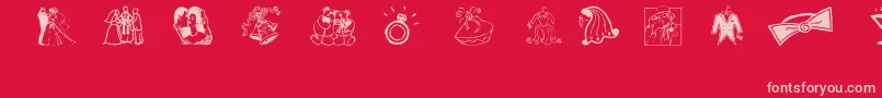 Aez Wedding Dings Font – Pink Fonts on Red Background