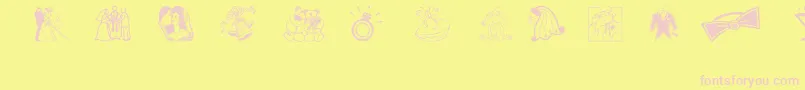 Aez Wedding Dings Font – Pink Fonts on Yellow Background