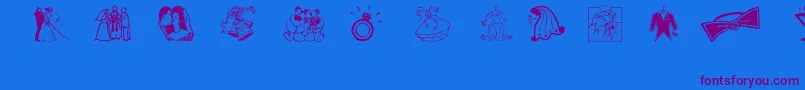 Aez Wedding Dings Font – Purple Fonts on Blue Background