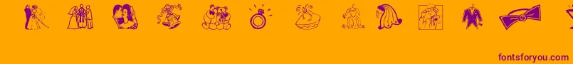 Aez Wedding Dings Font – Purple Fonts on Orange Background