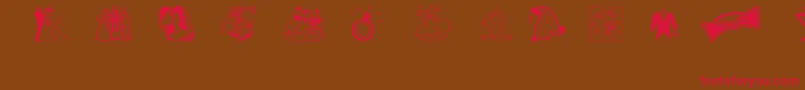 Aez Wedding Dings Font – Red Fonts on Brown Background