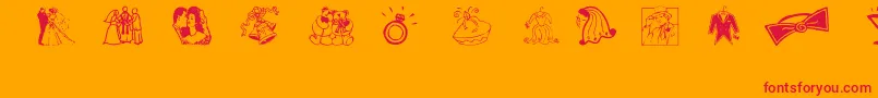 Aez Wedding Dings Font – Red Fonts on Orange Background