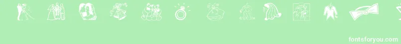 Aez Wedding Dings Font – White Fonts on Green Background