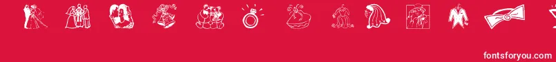 Aez Wedding Dings Font – White Fonts on Red Background