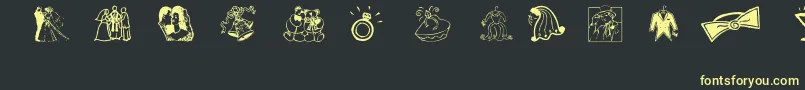 Aez Wedding Dings Font – Yellow Fonts on Black Background