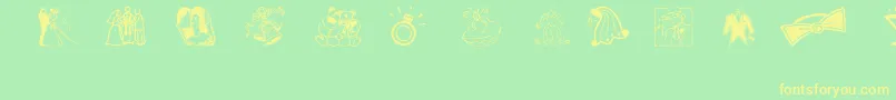 Aez Wedding Dings Font – Yellow Fonts on Green Background
