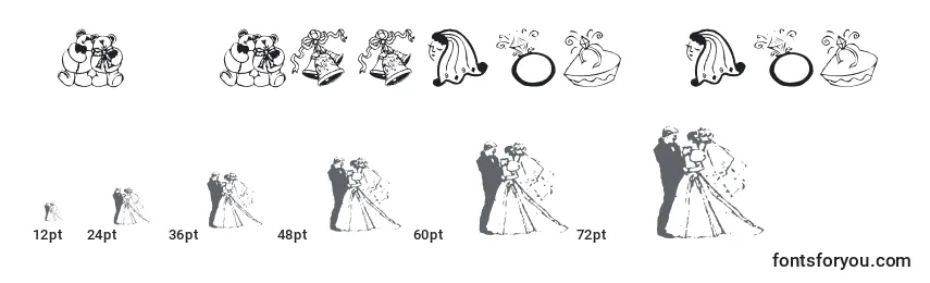 Größen der Schriftart Aez Wedding Dings