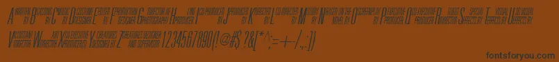 フォントUniAccItalic – 黒い文字が茶色の背景にあります