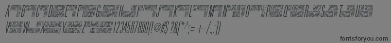 フォントUniAccItalic – 黒い文字の灰色の背景