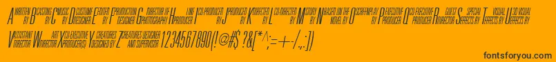 UniAccItalic-fontti – mustat fontit oranssilla taustalla