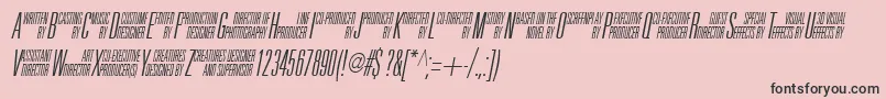 UniAccItalic-fontti – mustat fontit vaaleanpunaisella taustalla