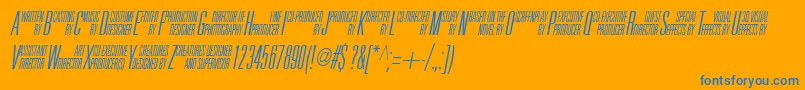 フォントUniAccItalic – オレンジの背景に青い文字