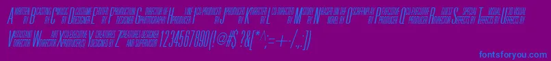 Шрифт UniAccItalic – синие шрифты на фиолетовом фоне