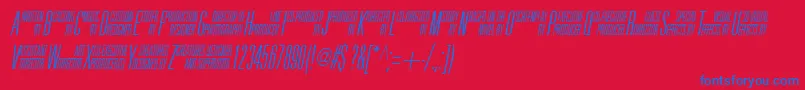 フォントUniAccItalic – 赤い背景に青い文字