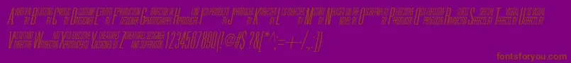 UniAccItalic-fontti – ruskeat fontit violetilla taustalla