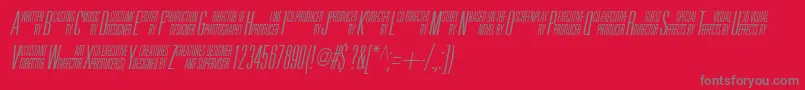 フォントUniAccItalic – 赤い背景に灰色の文字