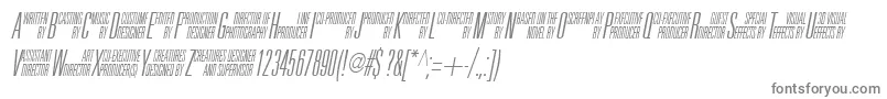 UniAccItalic Font – Gray Fonts on White Background