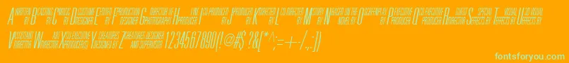 フォントUniAccItalic – オレンジの背景に緑のフォント