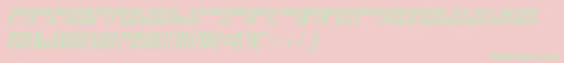 UniAccItalic-fontti – vihreät fontit vaaleanpunaisella taustalla