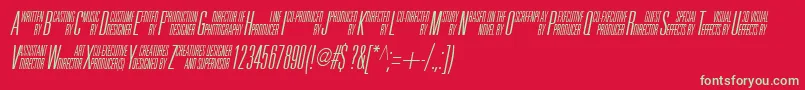 フォントUniAccItalic – 赤い背景に緑の文字