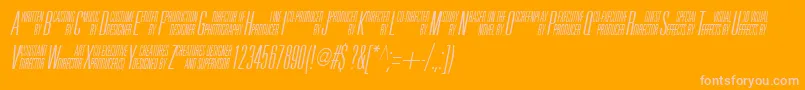 Weitere Informationen zur UniAccItalic-Schriftart UniAccItalic-Schriftart – Rosa Schriften auf orangefarbenem Hintergrund