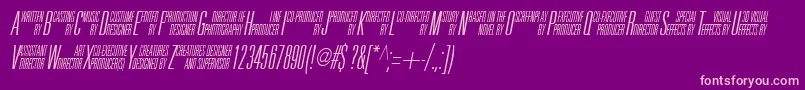 Fonte UniAccItalic – fontes rosa em um fundo violeta
