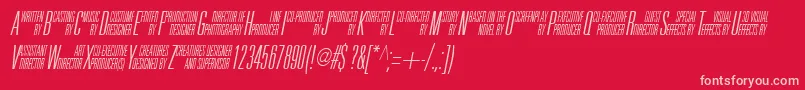 UniAccItalic-Schriftart – Rosa Schriften auf rotem Hintergrund