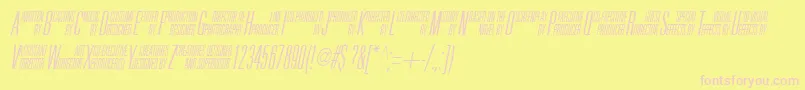 フォントUniAccItalic – ピンクのフォント、黄色の背景