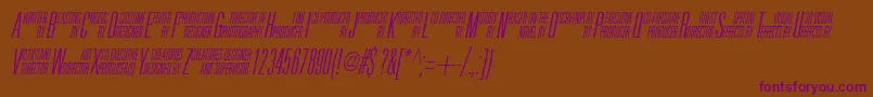 UniAccItalic-Schriftart – Violette Schriften auf braunem Hintergrund