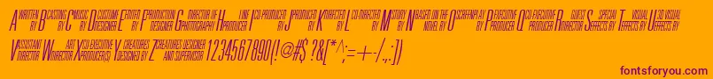UniAccItalic-fontti – violetit fontit oranssilla taustalla