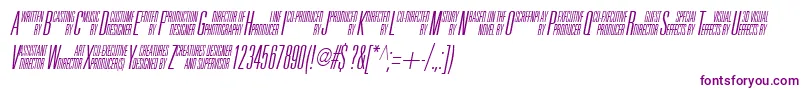 フォントUniAccItalic – 白い背景に紫のフォント