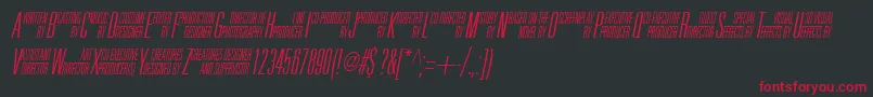フォントUniAccItalic – 黒い背景に赤い文字