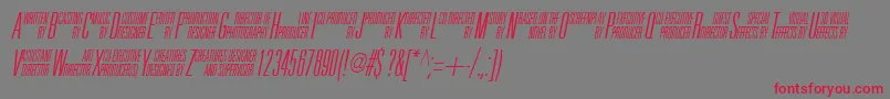 フォントUniAccItalic – 赤い文字の灰色の背景