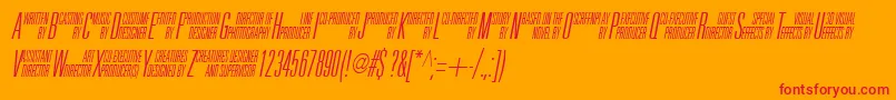 フォントUniAccItalic – オレンジの背景に赤い文字