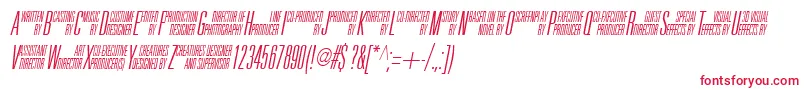 UniAccItalic-fontti – punaiset fontit valkoisella taustalla