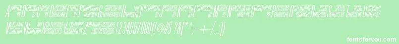 フォントUniAccItalic – 緑の背景に白い文字