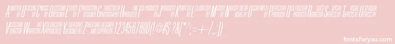 UniAccItalic-Schriftart – Weiße Schriften auf rosa Hintergrund