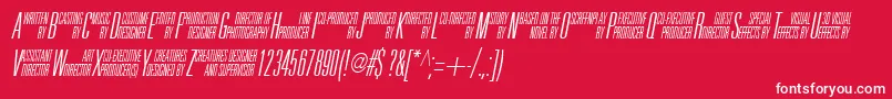 フォントUniAccItalic – 赤い背景に白い文字