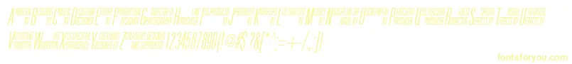 Fonte UniAccItalic – fontes amarelas em um fundo branco
