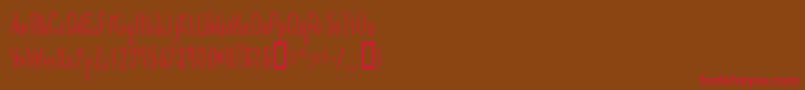 BramaleaBeauty-Schriftart – Rote Schriften auf braunem Hintergrund