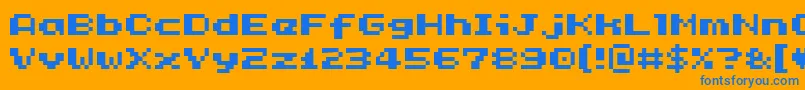 フォントRotorboy – オレンジの背景に青い文字