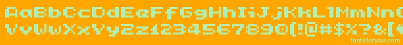 Rotorboy Font – Green Fonts on Orange Background