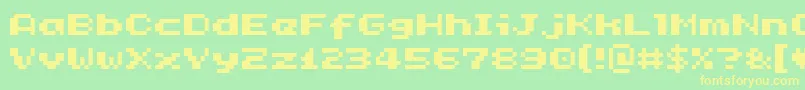 フォントRotorboy – 黄色の文字が緑の背景にあります